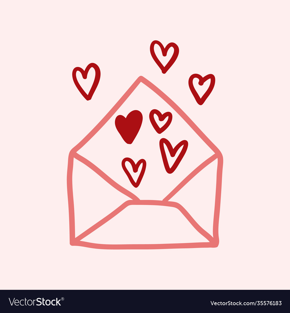 Valentines day theme doodle icon hand Royalty Free Vector