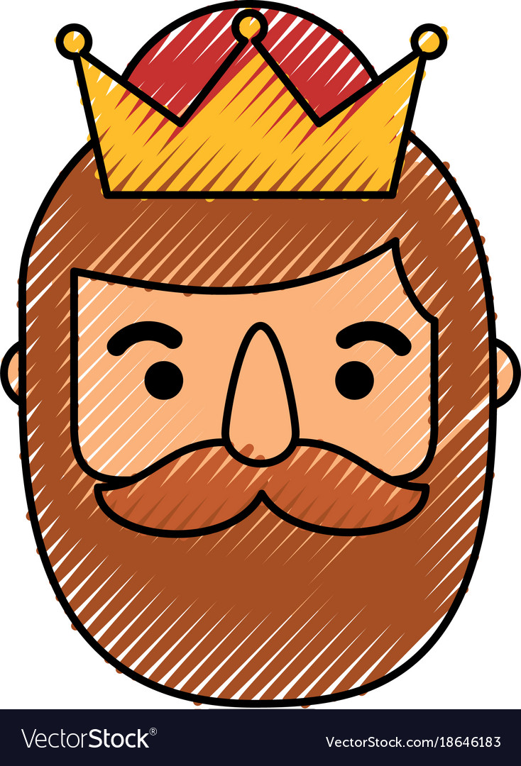 Wise König Gesicht Weihnachten Karikatur