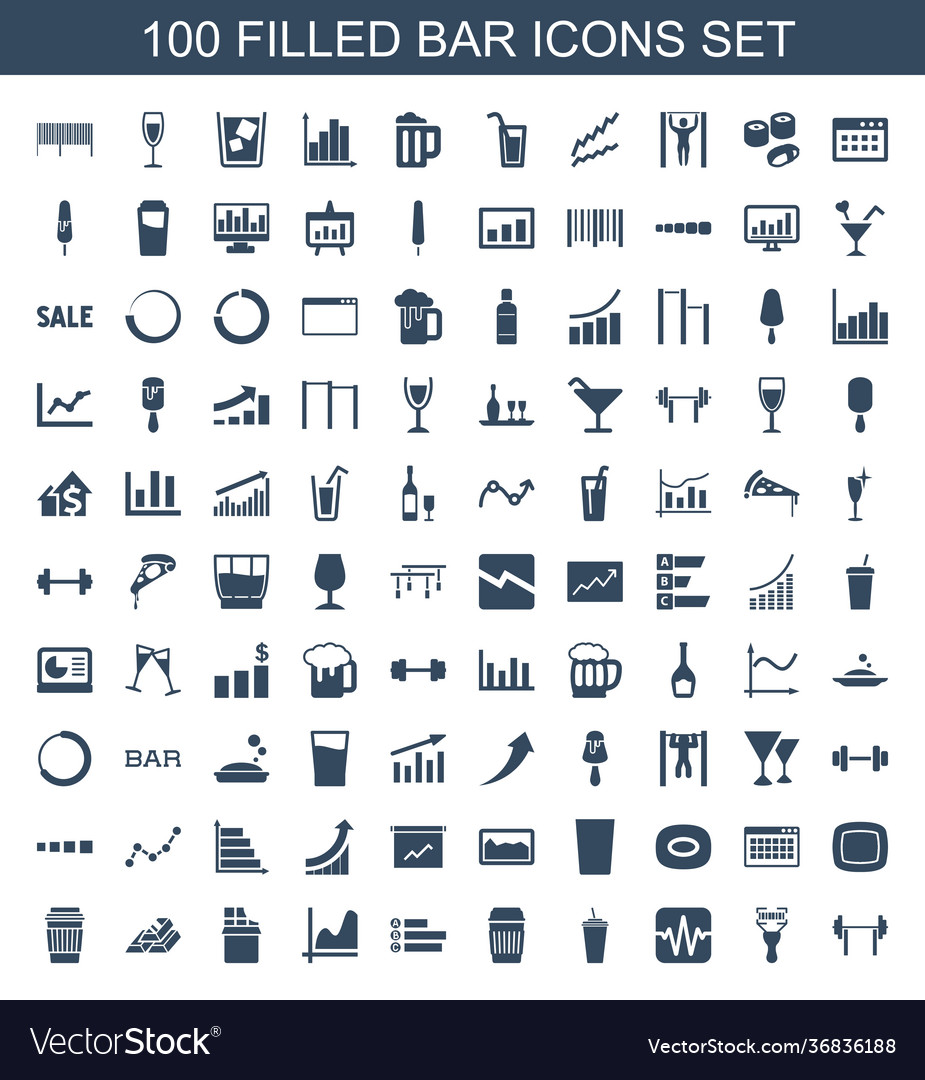 100 bar icons