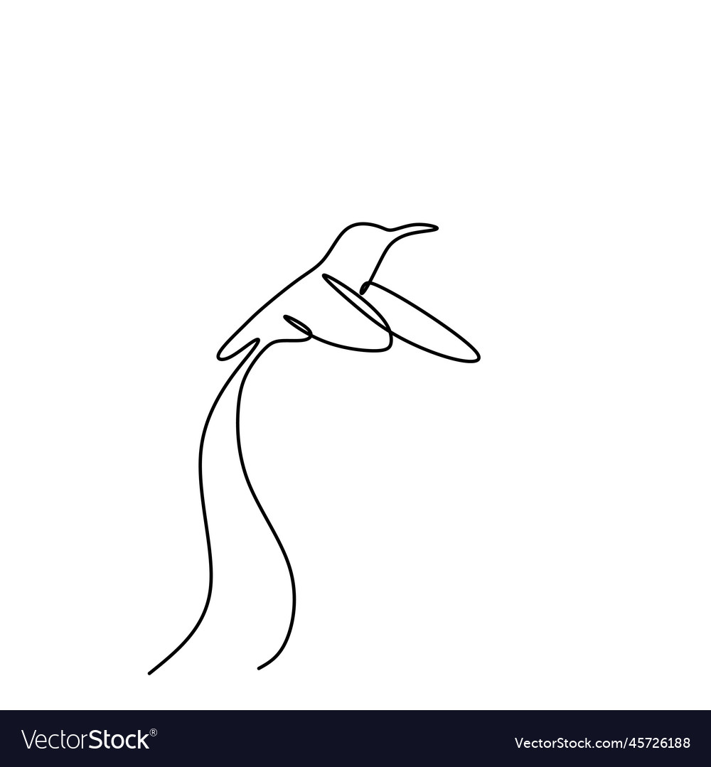 Bird continuous line drawing minimalist design Vector Image Bird continuous line drawing minimalist design