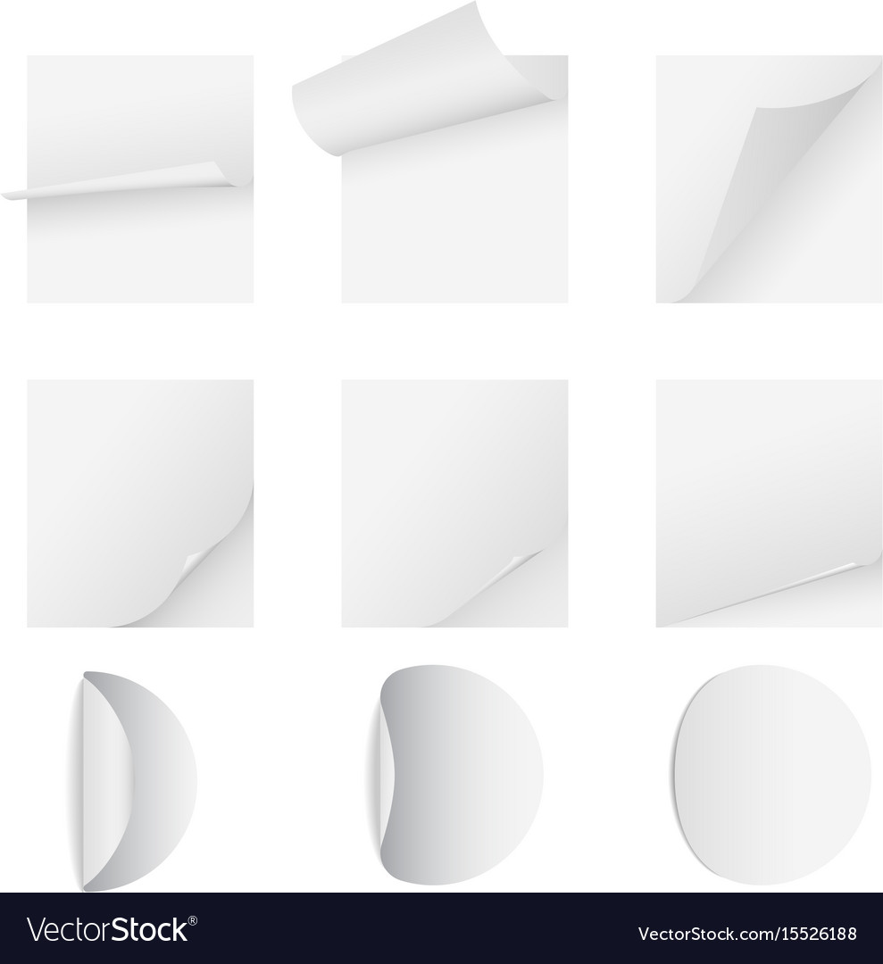 Blank white paper sheet with page curl