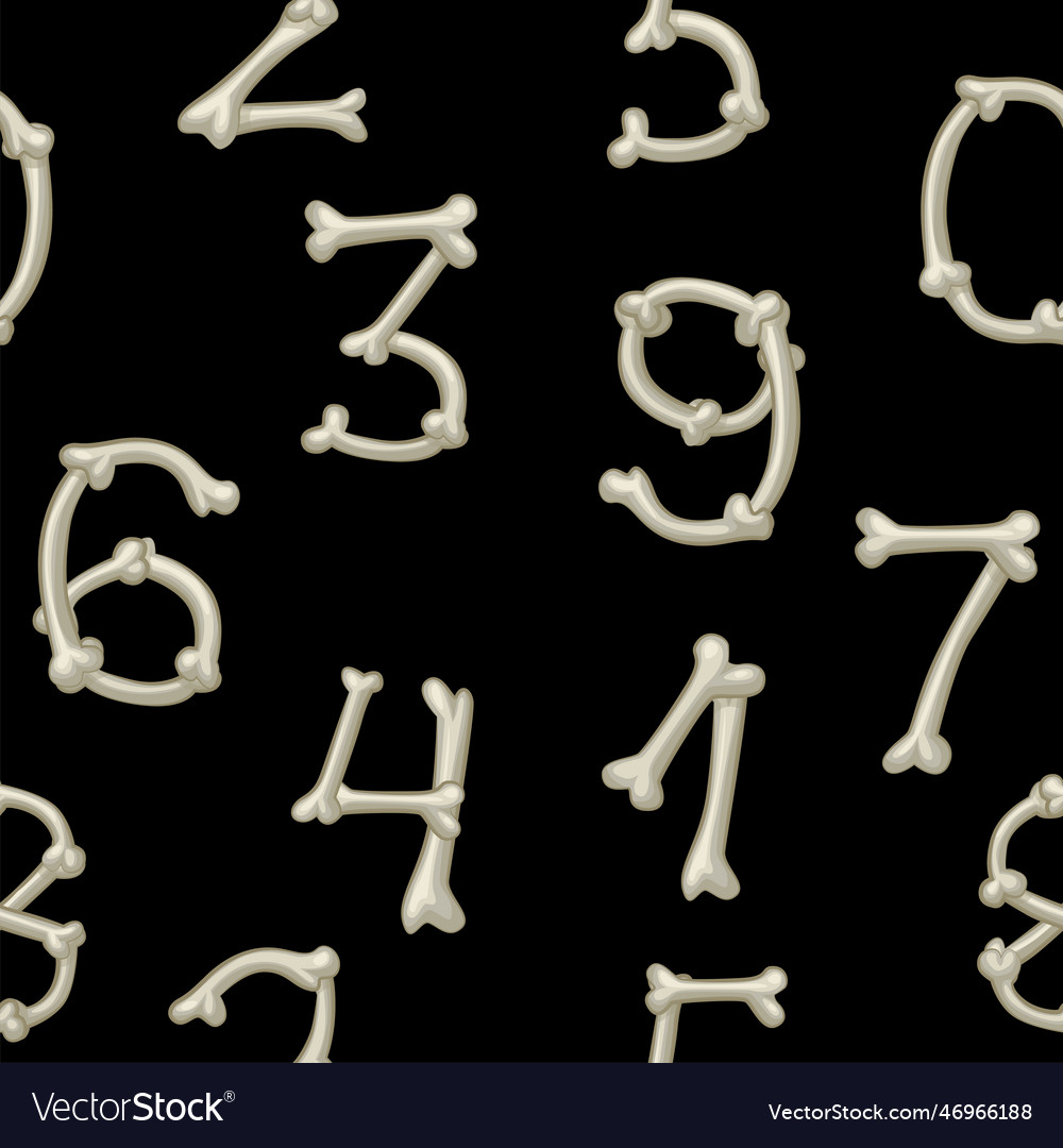 Bones numbers digits cartoon isolated