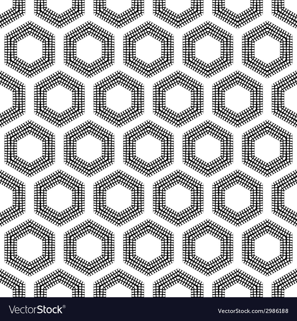 Checkered hexagons seamless pattern