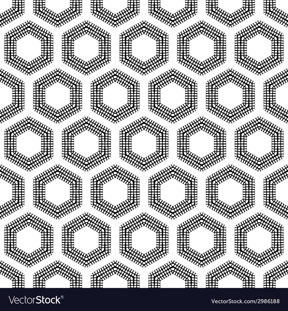 Checkered hexagons seamless pattern