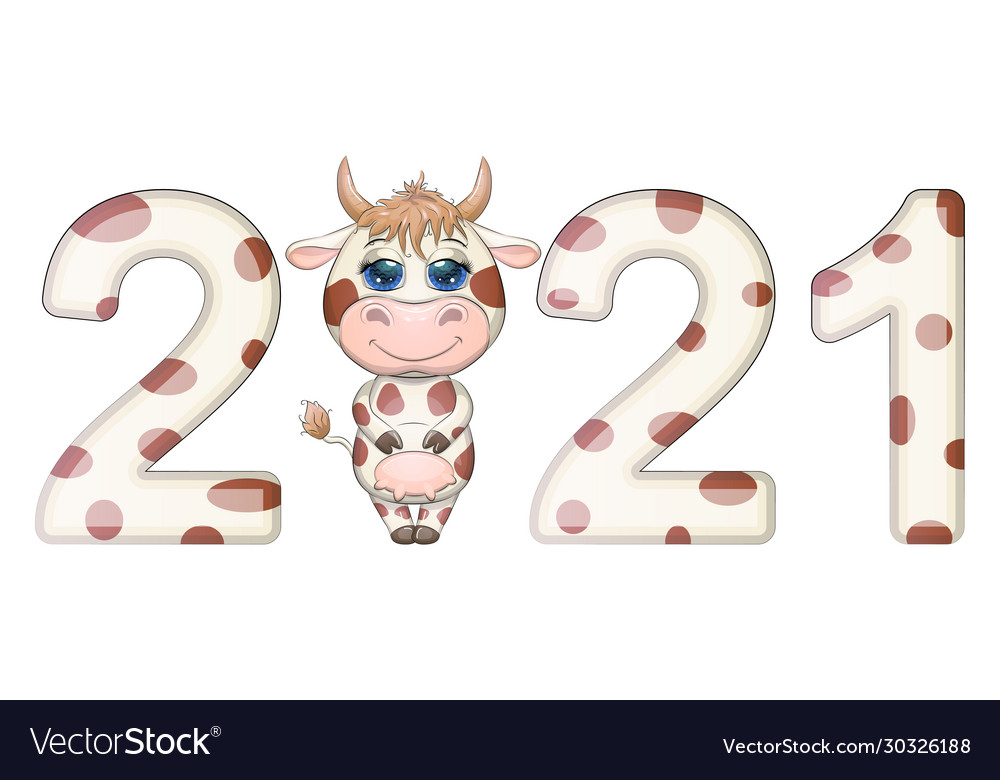 Chinese new year 2021 metal ox horoscope Vector Image