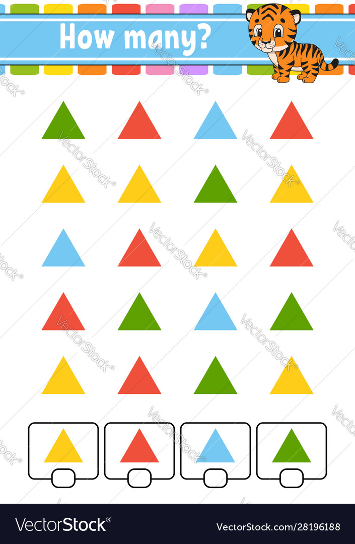 Counting game for children happy characters vector image Counting game for children happy characters