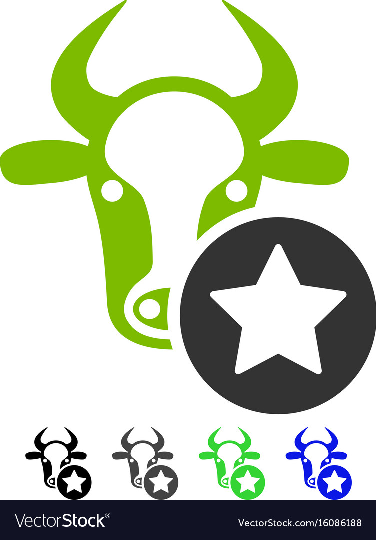 Cow favourites flat icon