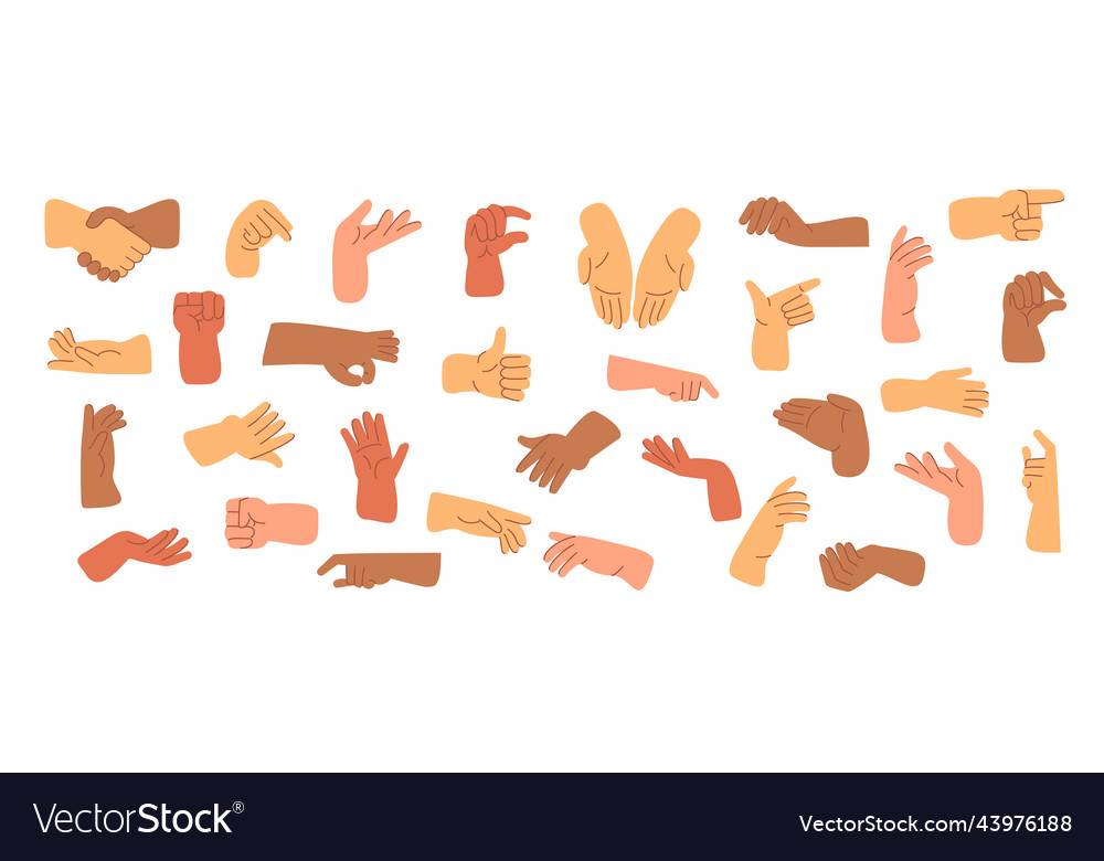 Different hand gestures set