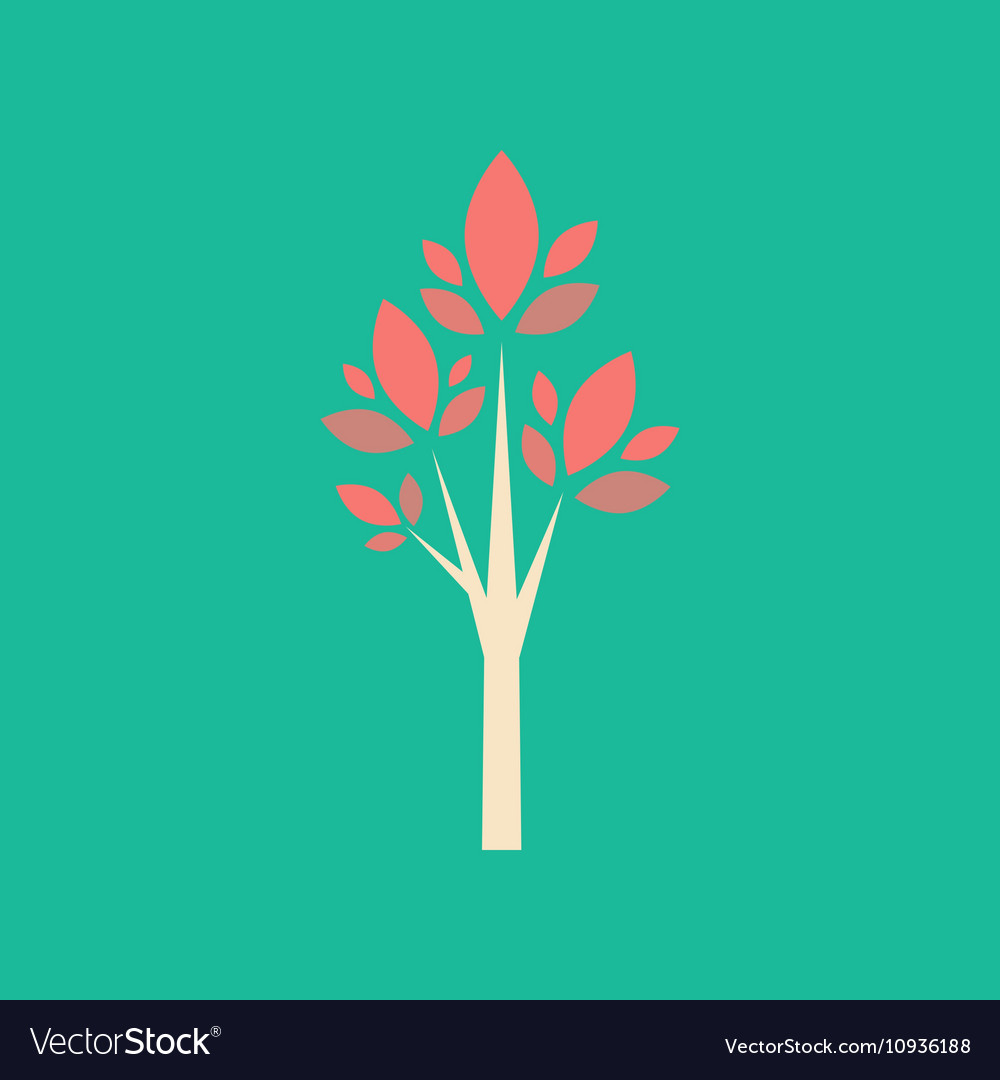 Flat with shadow icon and mobile application tree