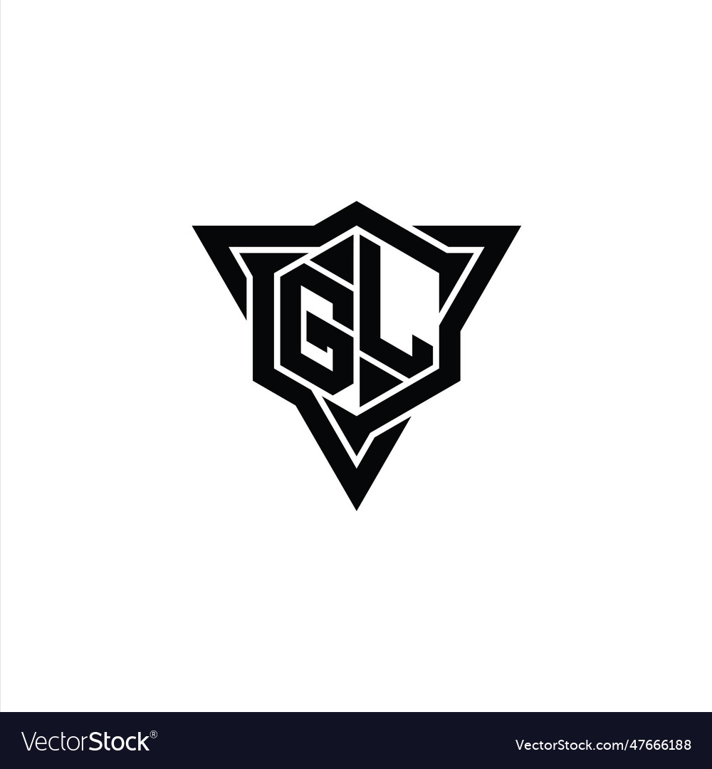 Gl logo monogram hexagon shape with triangle Vector Image Gl logo monogram hexagon shape with triangle