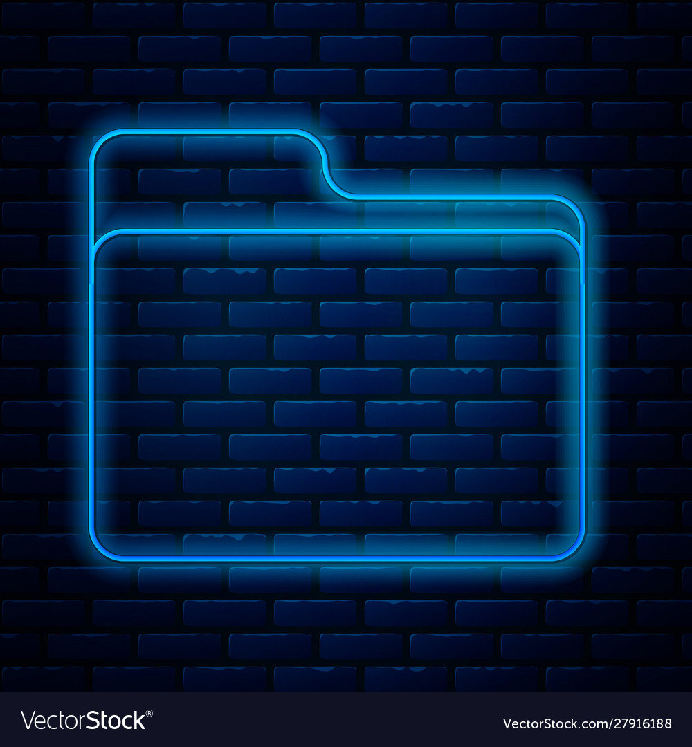 Glowing neon line document folder icon isolated vector image Glowing neon line document folder icon isolated