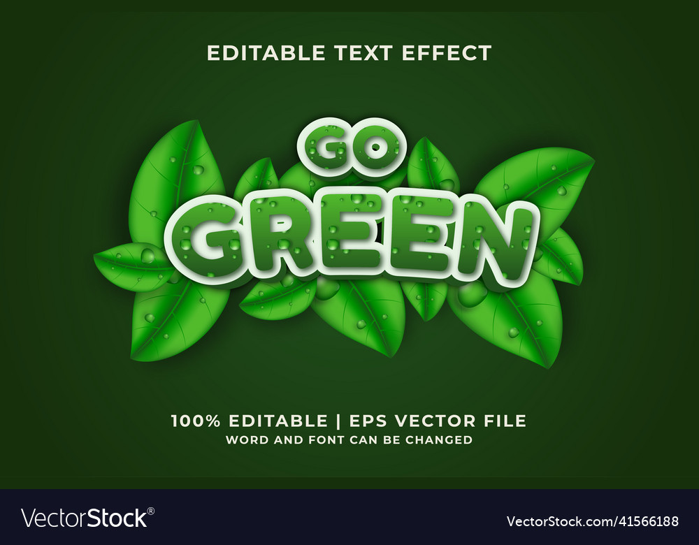 Go Green Editable Text Effect