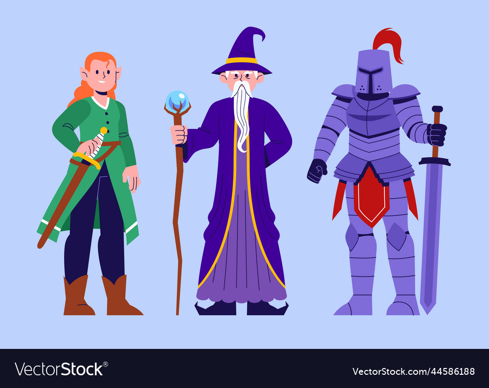 Hand drawn video game characters element set Vector Image Hand drawn video game characters element set