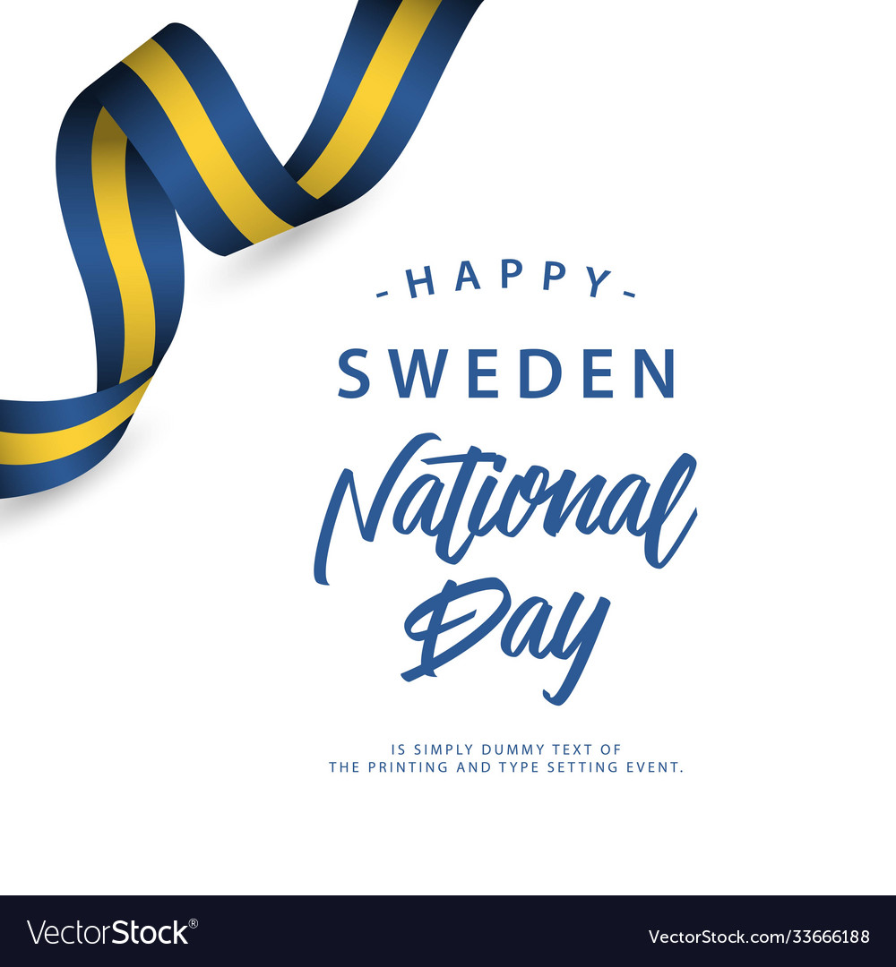 Happy sweden national day template design Vector Image Happy sweden national day template design
