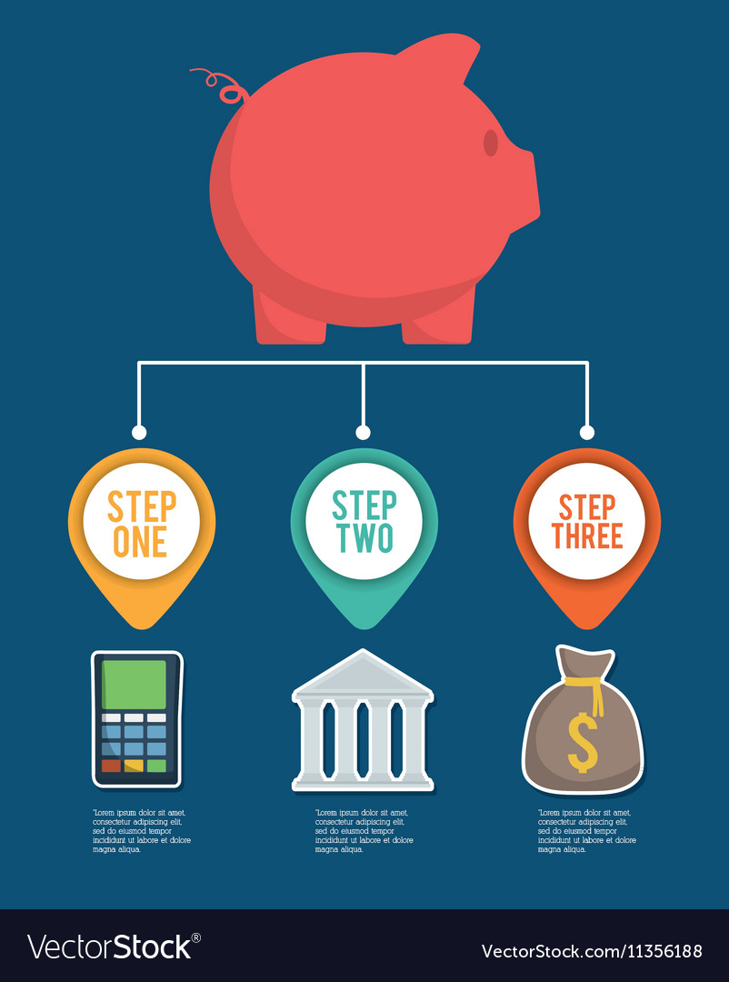 Infographic Of Money And Financial Item Design Vector Image