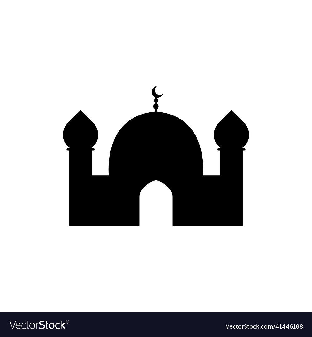 Islamic template stencil pattern white mosque Vector Image