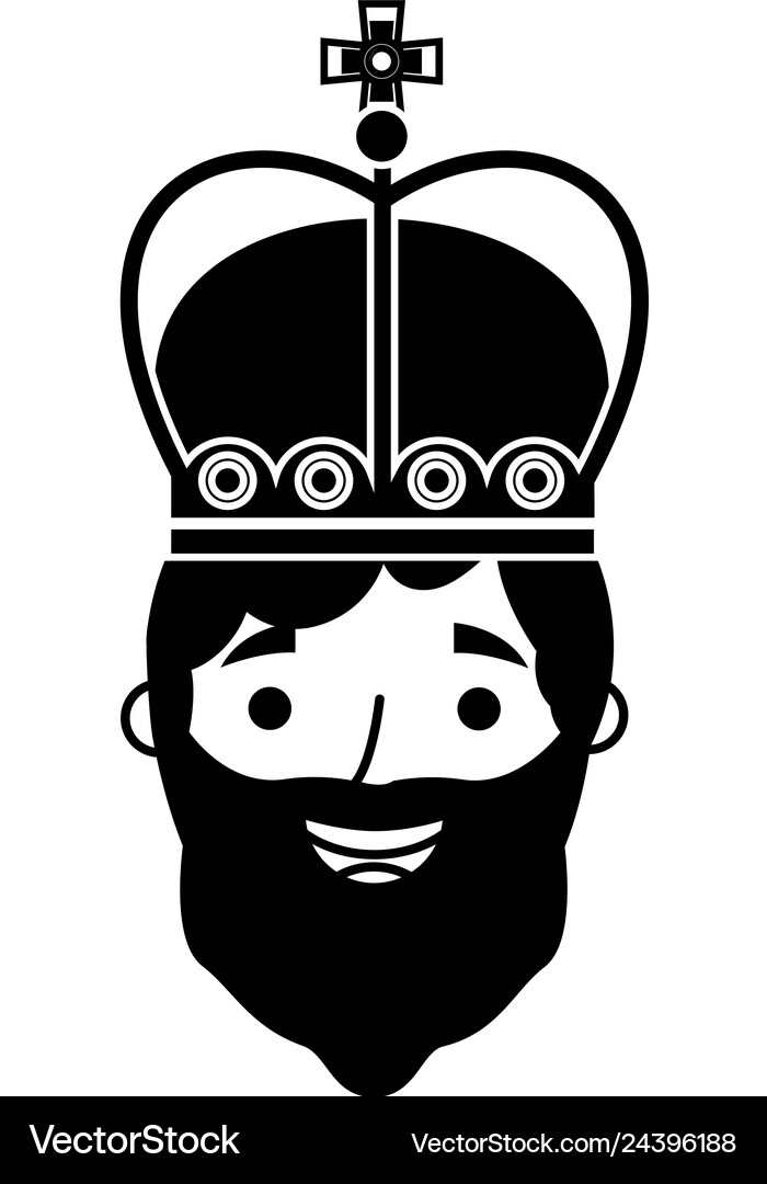 King man with crown character Royalty Free Vector Image