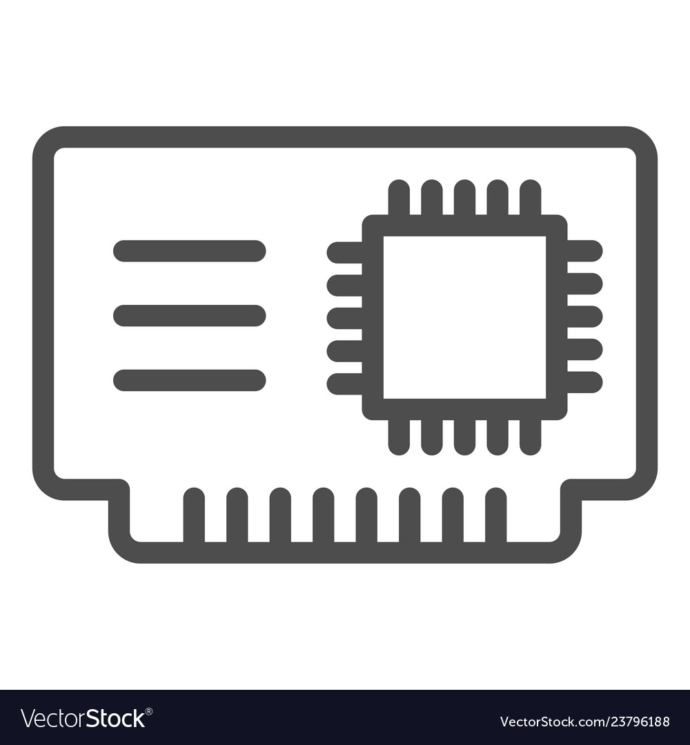 Microchip line icon cpu