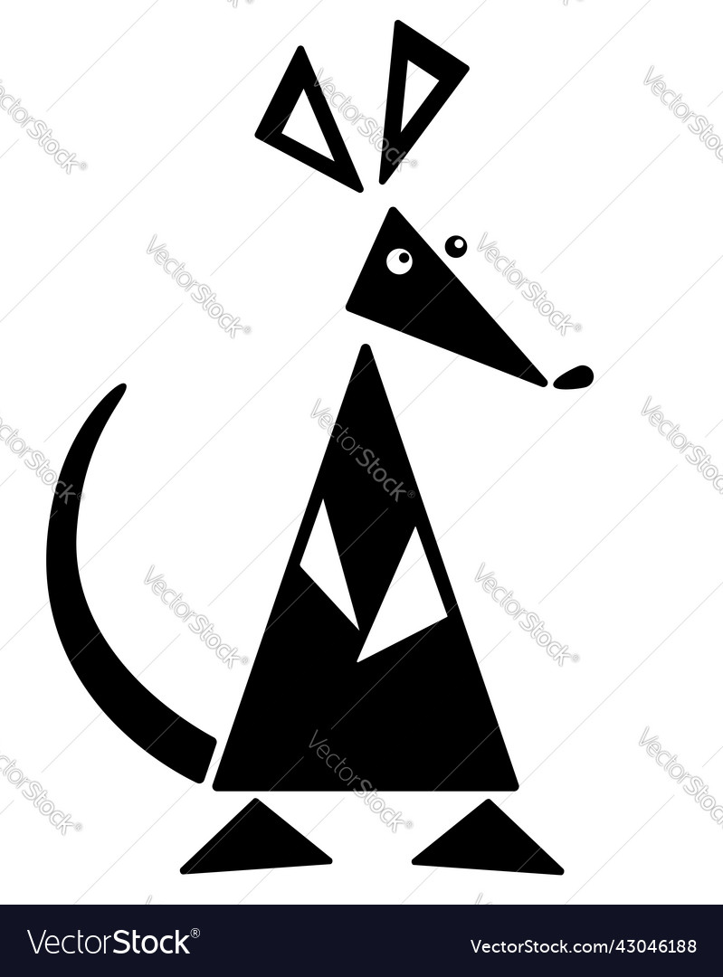 Mouse from triangles funny animal from geometric Vector Image
