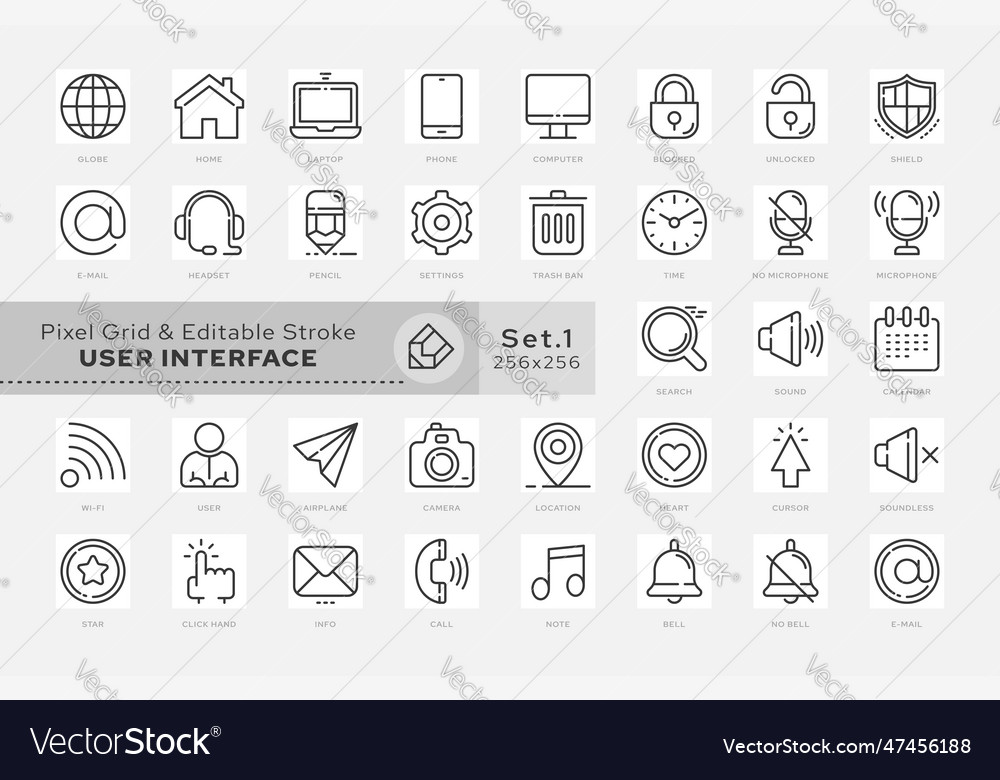 Pack icon user interface 01 Vector Image Pack icon user interface 01