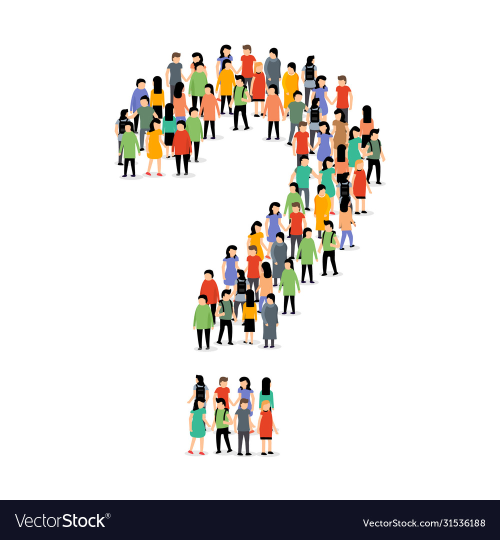People group question shape crowd question Vector Image