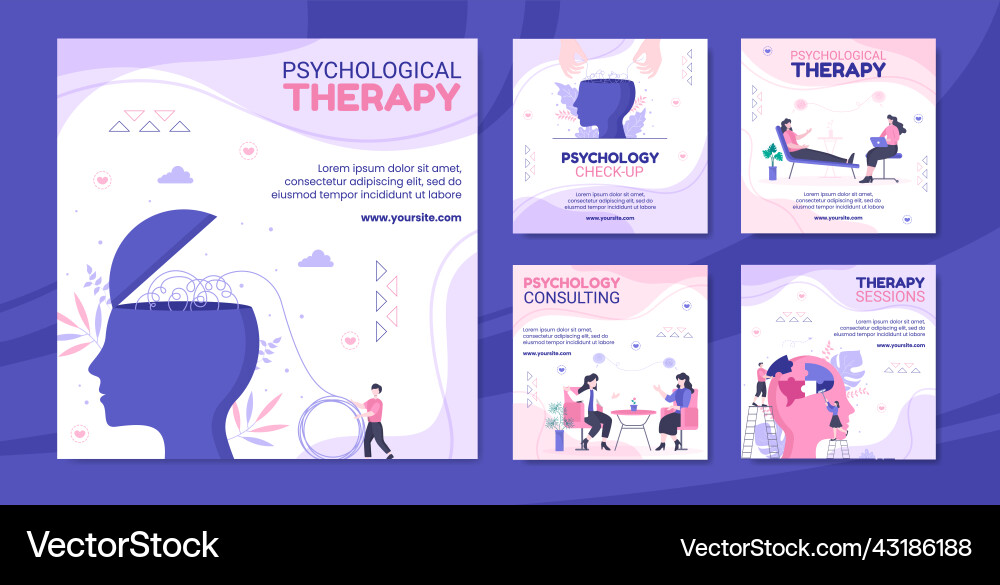 Psychology social media post template flat Vector Image