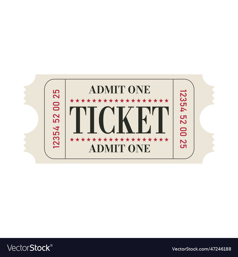 Retro ticket design template admit oneticket Vector Image