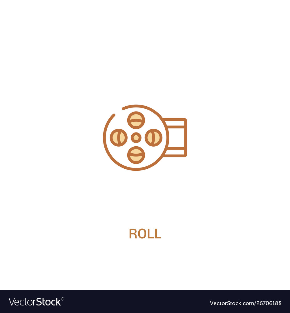 Roll concept 2 colored icon simple line element vector image Roll concept 2 colored icon simple line element
