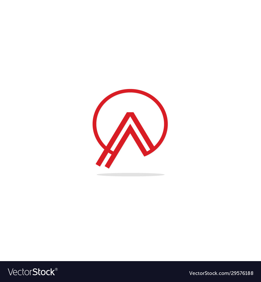 Round a initial shape line logo