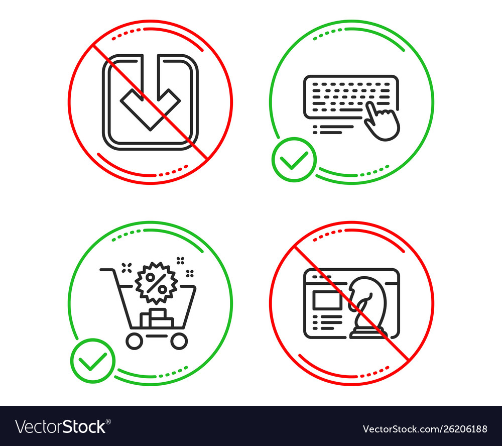 Shopping cart computer keyboard and load document vector image Shopping cart computer keyboard and load document