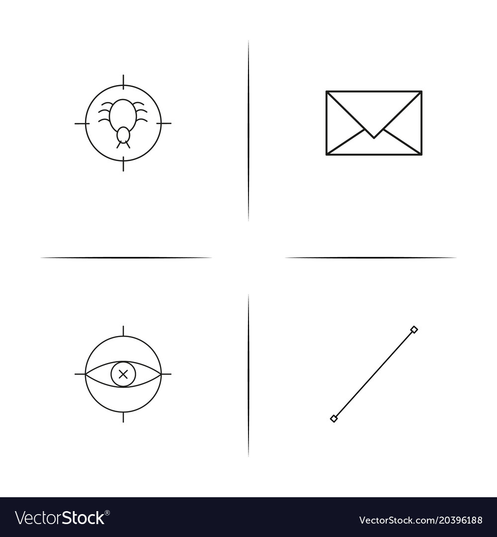 Web and text simple linear icon setsimple outline