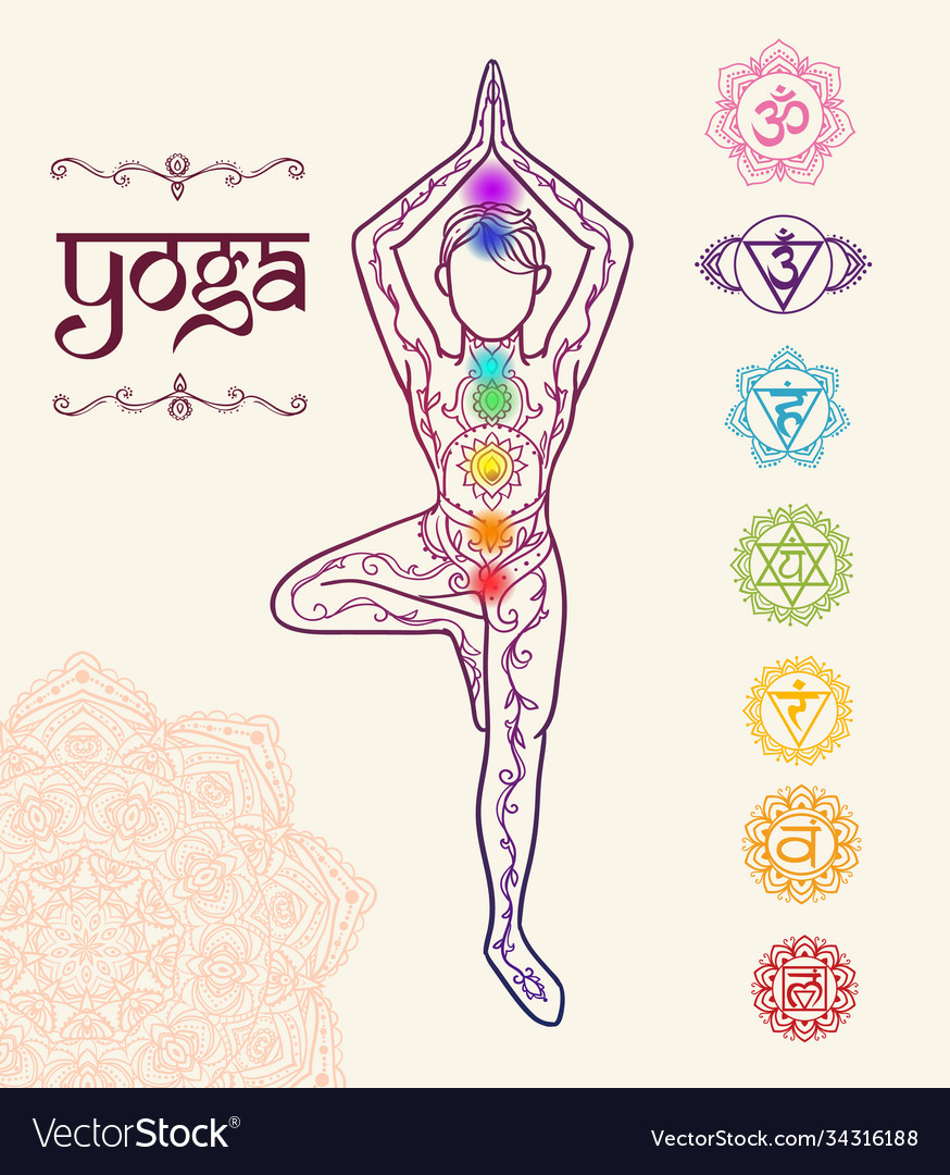 Yoga Mann Ornament schönes Konzept Meditation vector image Yoga Mann Ornament schönes Konzept Meditation