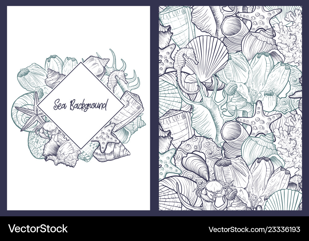 Backgrounds with seashells Royalty Free Vector Image