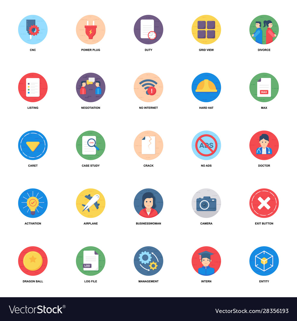Configuration flat rounded icons