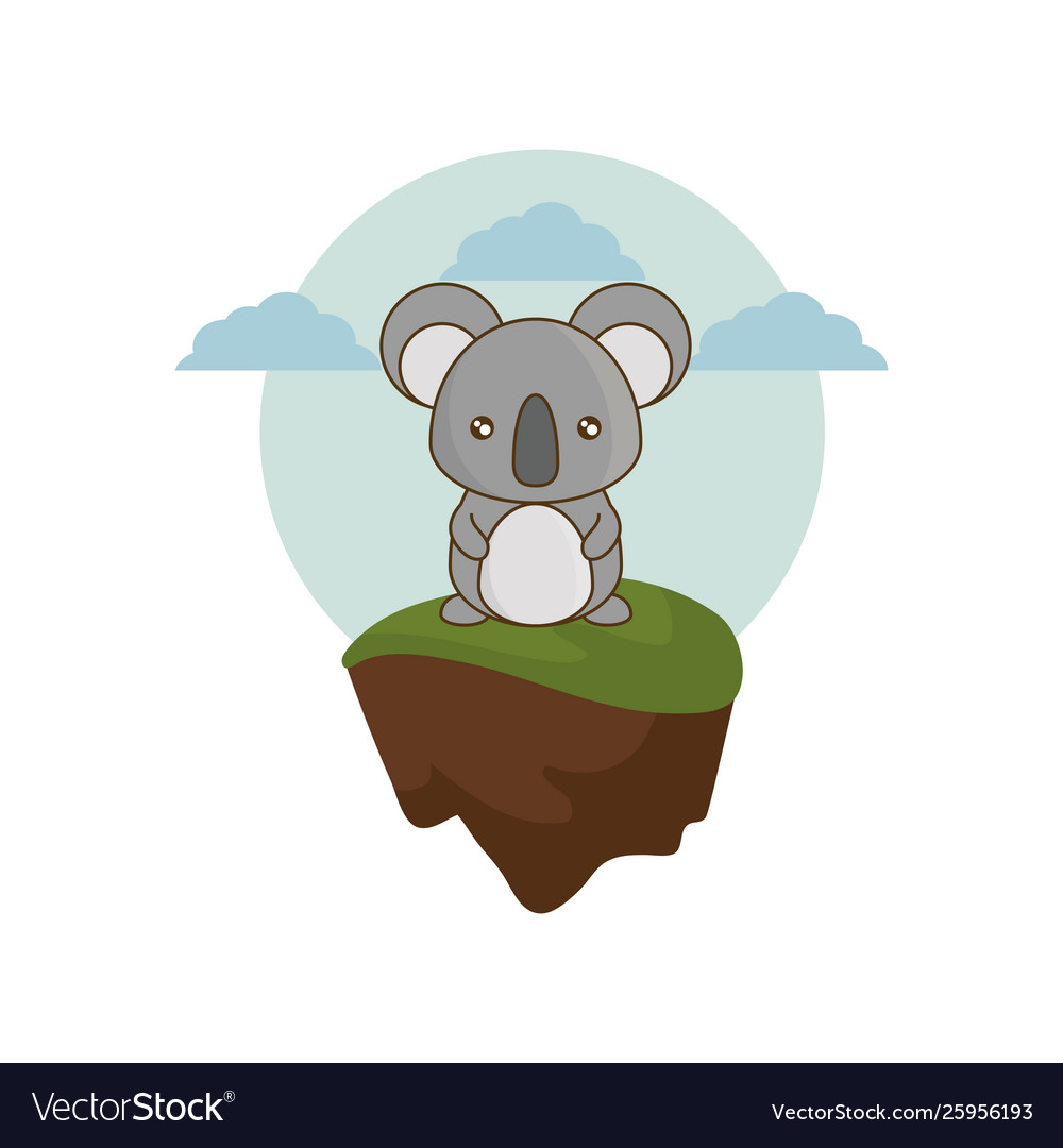 Cute koala animal in landscape natural Royalty Free Vector