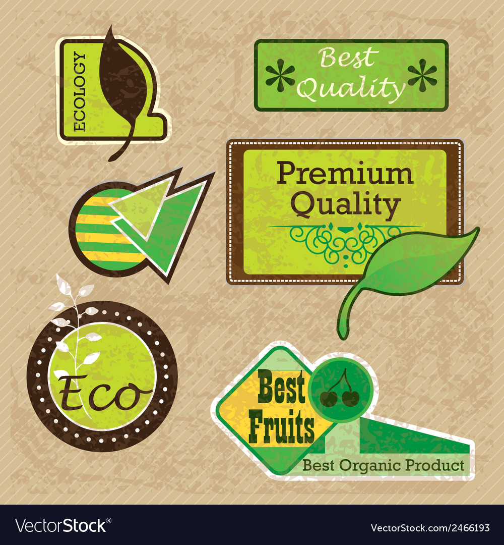 Different eco-labels to mark a product or service Vector Image