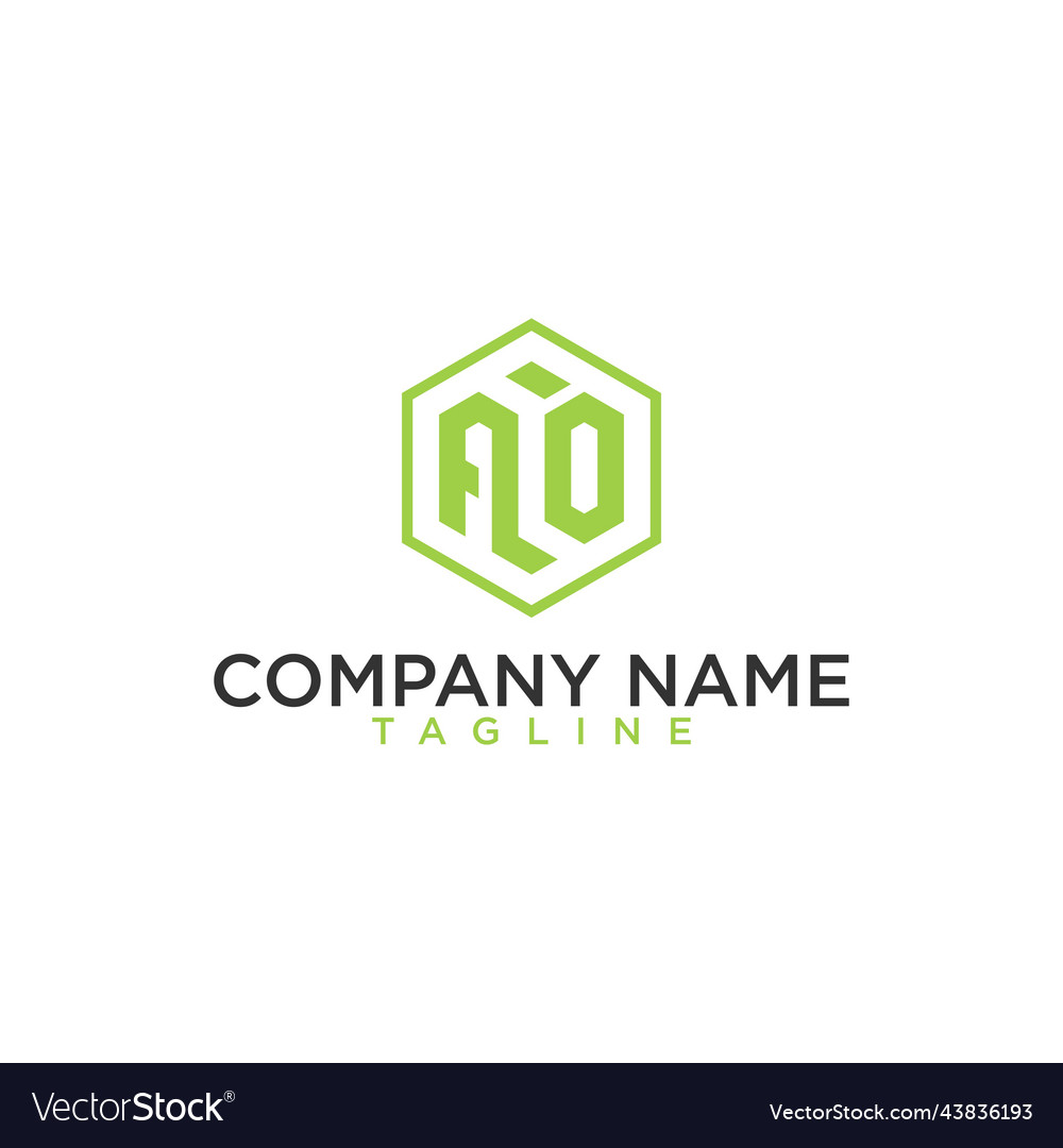Geometric letter ao logo design modern luxury vector image Geometric letter ao logo design modern luxury