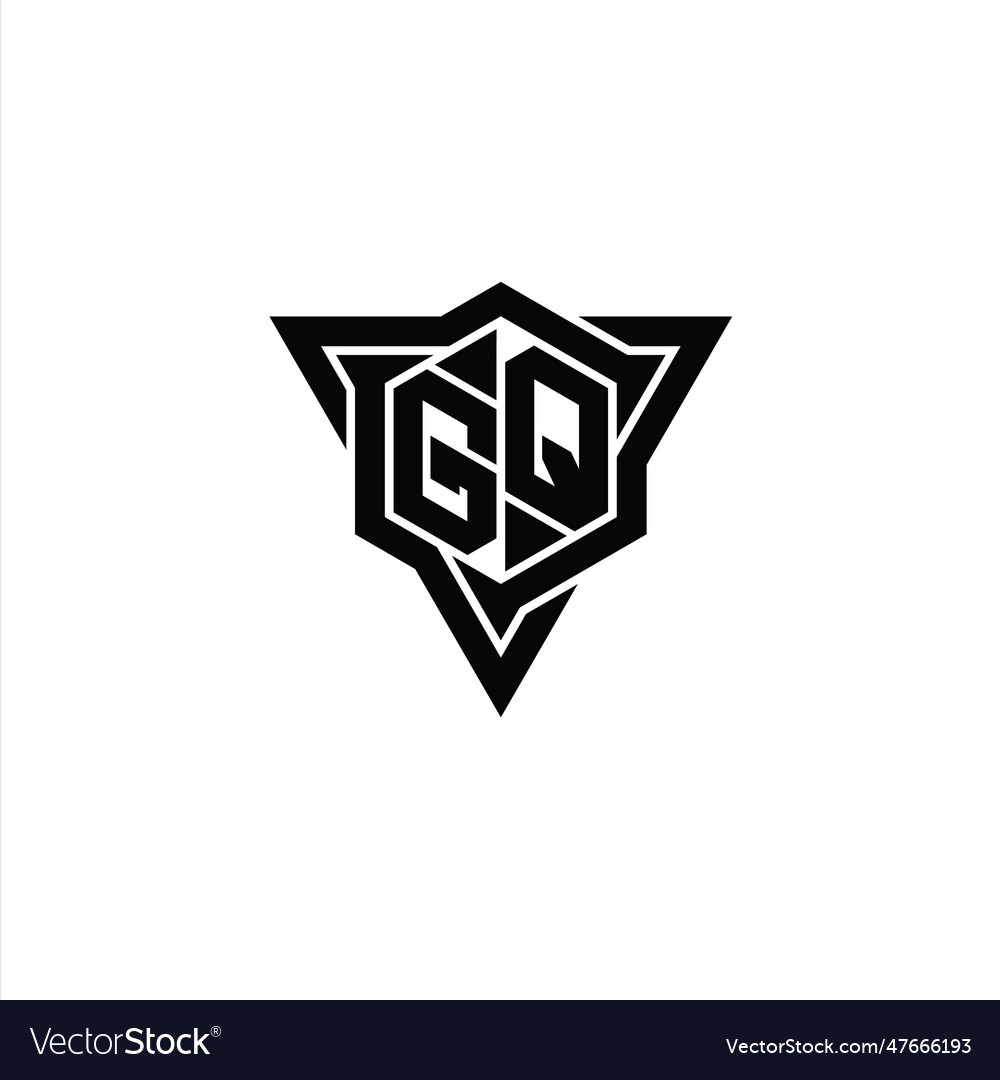 Gq logo monogram hexagon shape with triangle