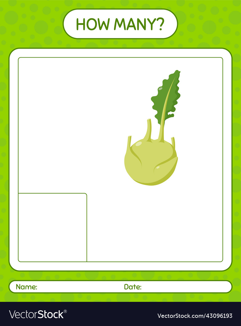 How many counting game with kohlrabi worksheet