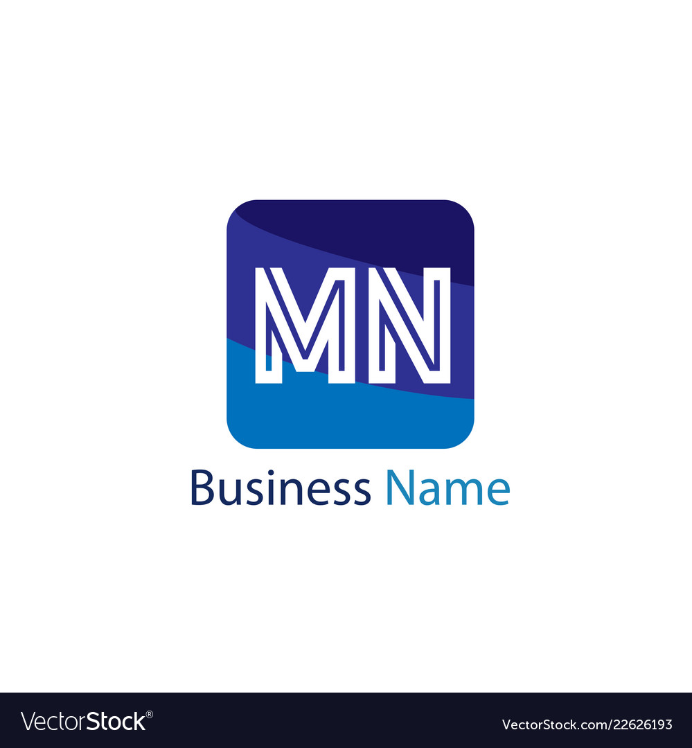 Initial letter mn logo template design Royalty Free Vector