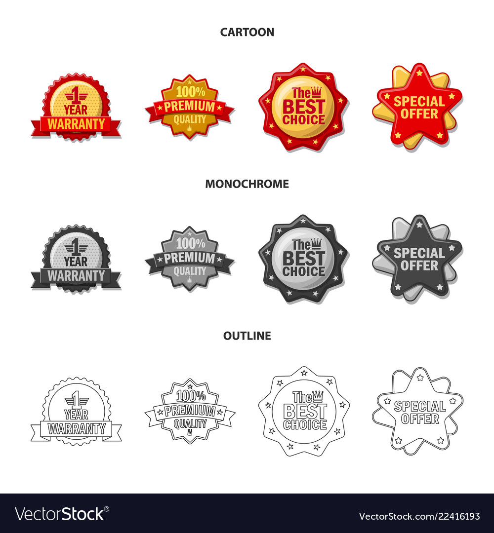 Isolated object of emblem and badge sign vector image Isolated object of emblem and badge sign