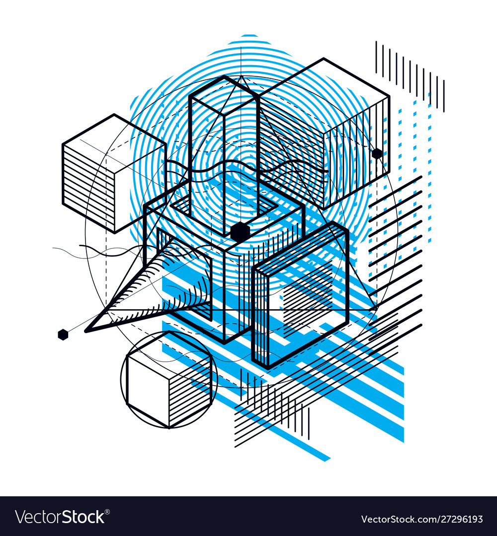 Isometric linear abstract background lined