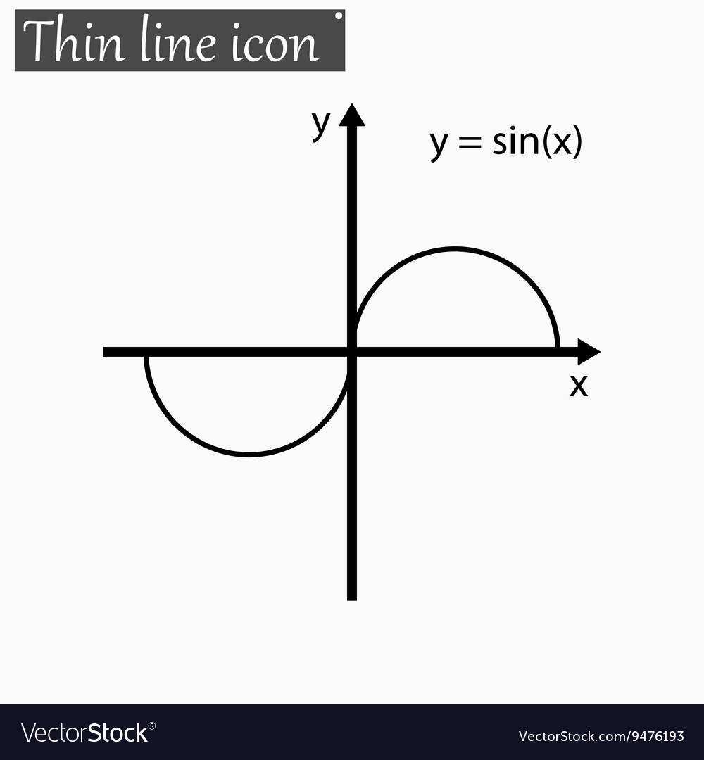 Mathematical function style black thin line