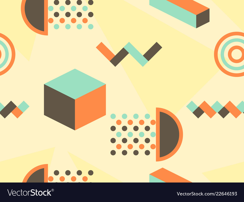 Memphis seamless pattern geometric elements