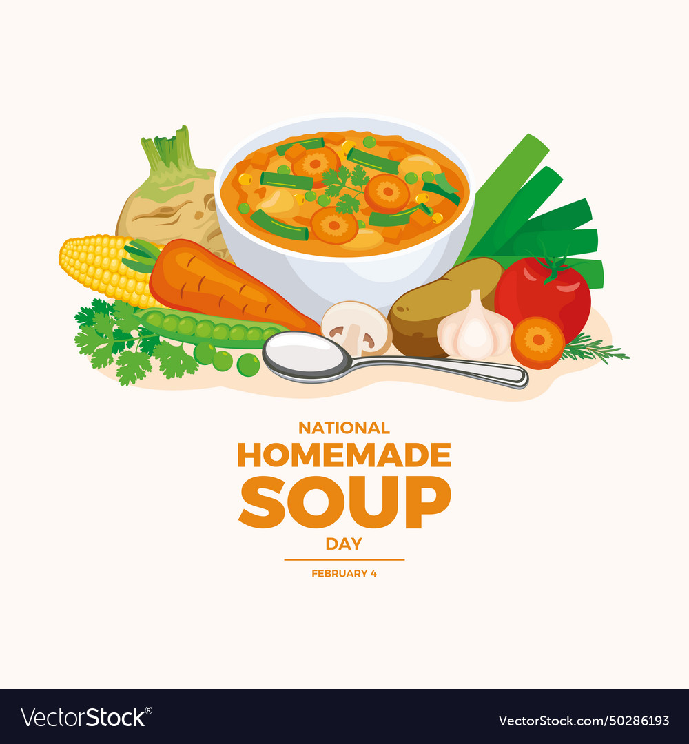 National homemade soup day poster Royalty Free Vector Image