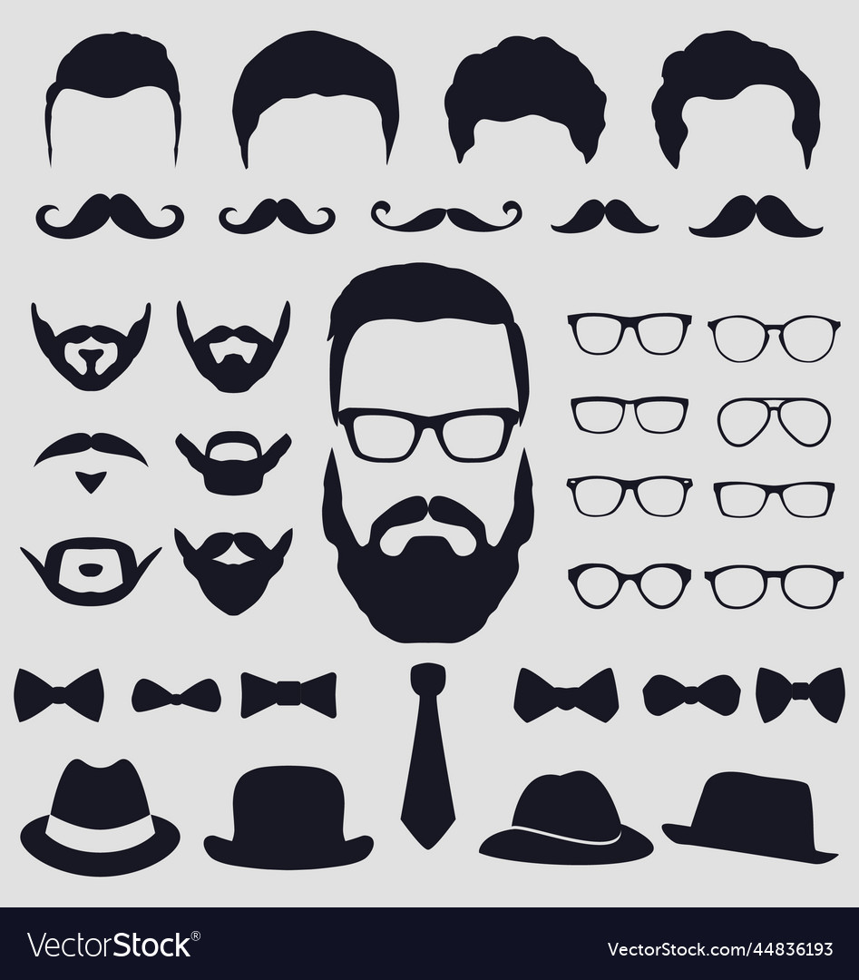 Photo booth props collection in flat style Vector Image