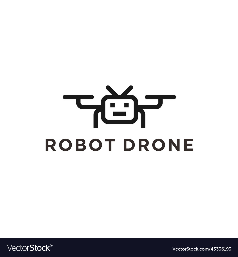 Robot drone logo design Royalty Free Vector Image