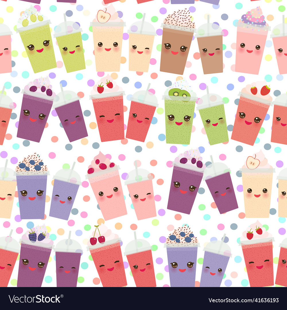 Seamless pattern smoothie blueberry raspberry