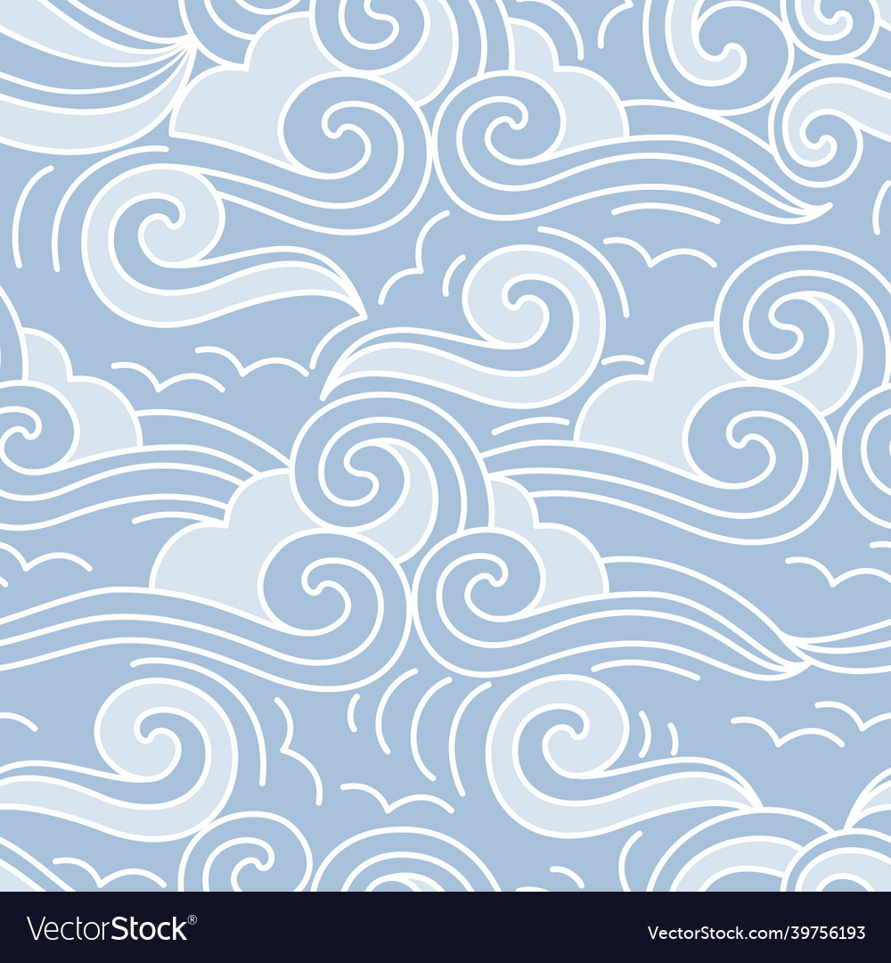 Seamless pattern with abstract clouds