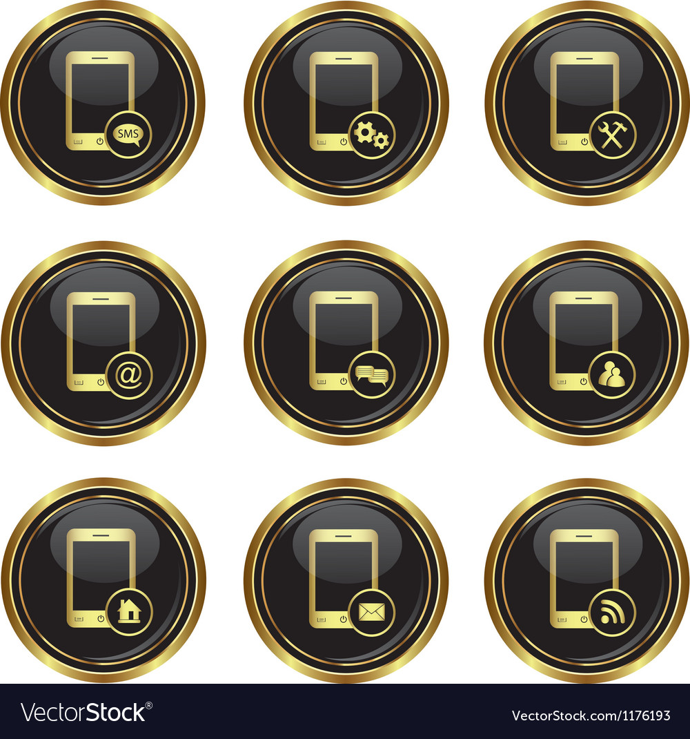 Set of phone icons with different menu